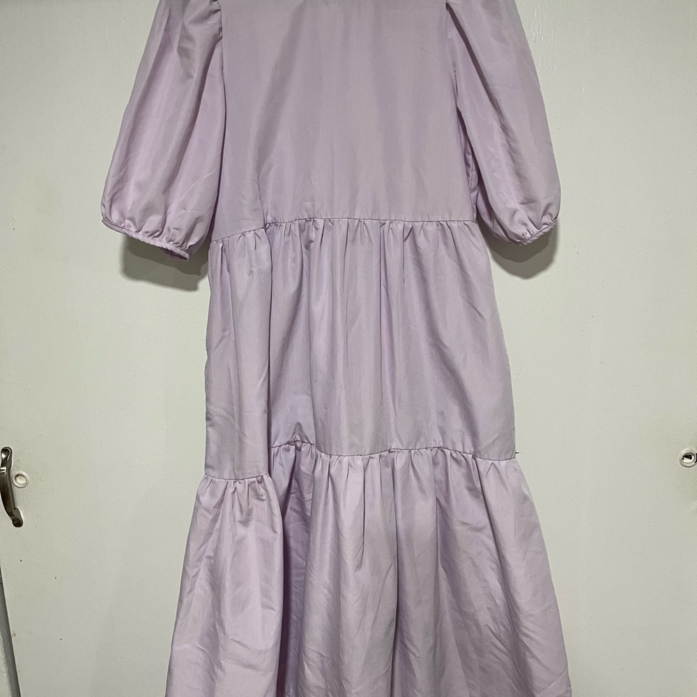 Nasty Gal Purple Smocked Sundress with Puff Sleeves